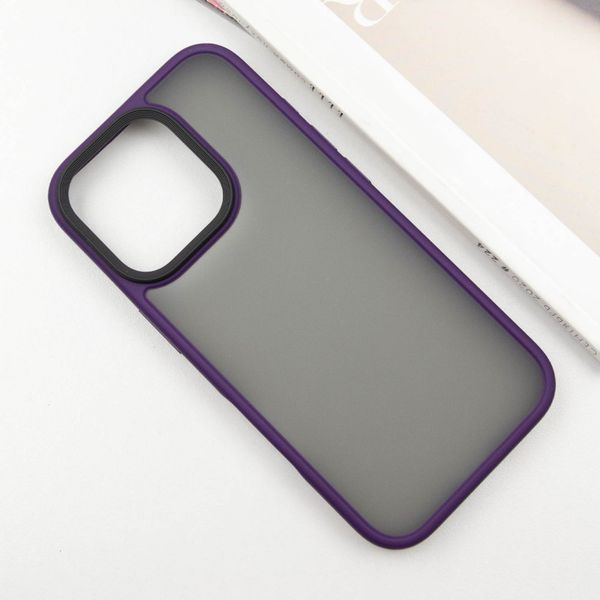 TPU+PC чохол Metal Buttons для Apple iPhone 16 Pro (6.3") Темно-фиолетовый 777-08250 фото