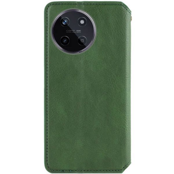 Кожаный чехол-книжка GETMAN Cubic для Realme 11 4G Зелёный 555-01643 фото