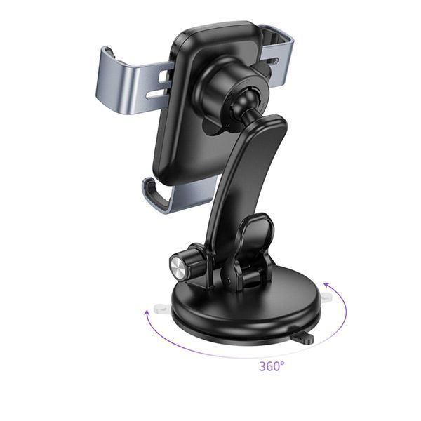 Держатель для мобильного BOROFONE BH95 Warrior gravity car holder(center console) Black Metal Gray 656-00468 фото