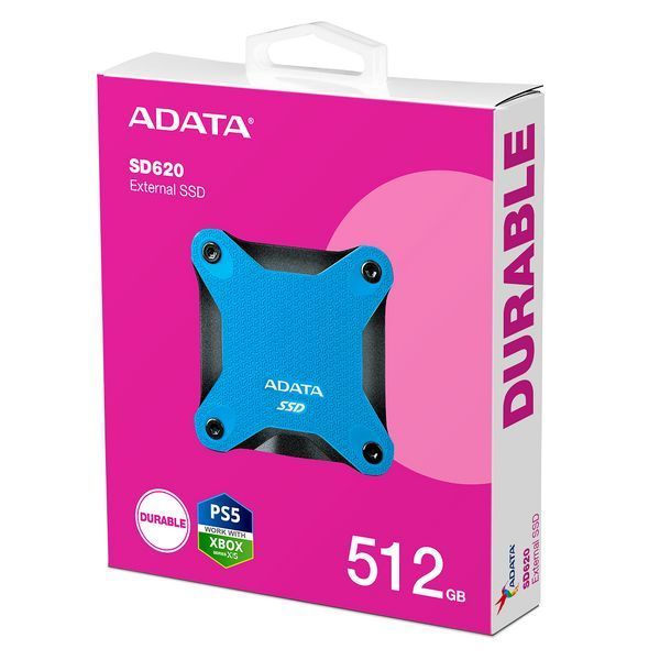 Портативный SSD ADATA SD620 512GB USB 3.2 520/460Mb/s Blue SD620-512GCBL фото