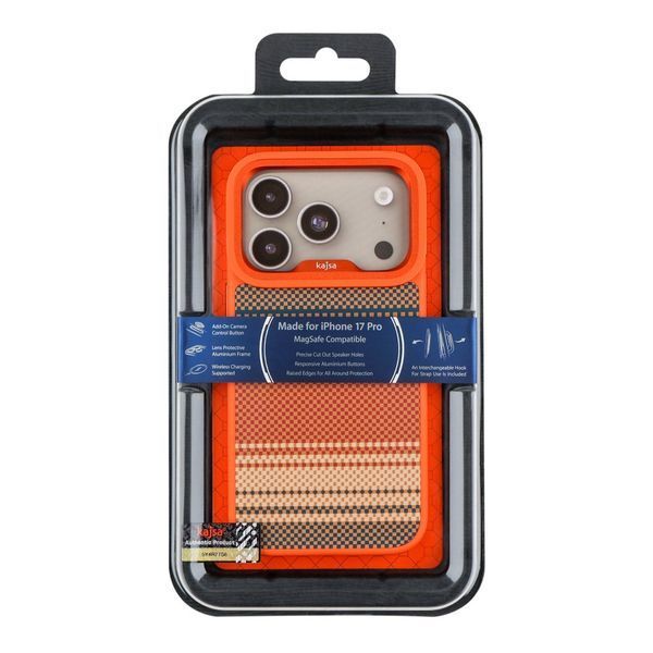 Чохол Kajsa Resort Collection Gradient Stripe with MagSafe для iPhone 17 Pro Orange Plus O-Ring 2020000507192 фото