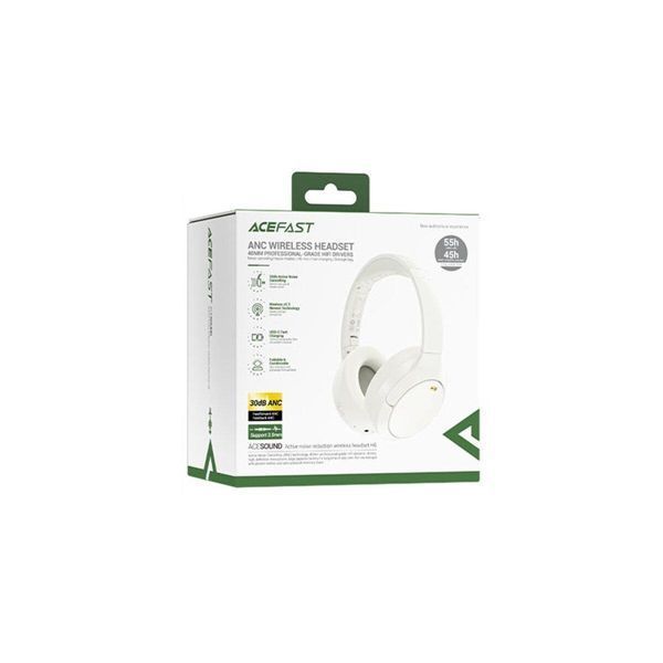 Беспроводные наушники ACEFAST H6 active noise reduction wireless headset White 656-02050 фото
