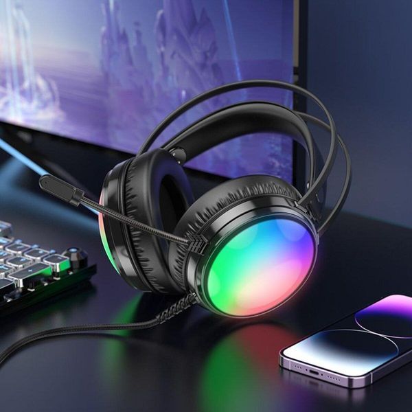 Наушники BOROFONE BO108 Flame gaming headphones Black 656-01007 фото