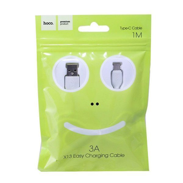 Кабель HOCO X13 USB to Type-C 3A, 1m, PVC, PVC connectors, White 6957531061199 фото