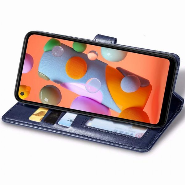 Кожаный чехол-книжка GETMAN Gallant (PU) для Samsung Galaxy A11 Синий 777-06574 фото