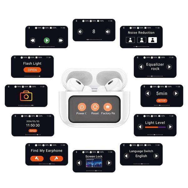 Бездротові навушники BOROFONE BW76 Brocade true wireless ANC noise reduction touch screen BT headset Champagne White 656-03837 фото