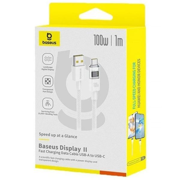 Дата кабель Baseus Display 2 USB to Type-C 100W (1m) (P10382701) Moon White ILSO-00000085339-2 фото