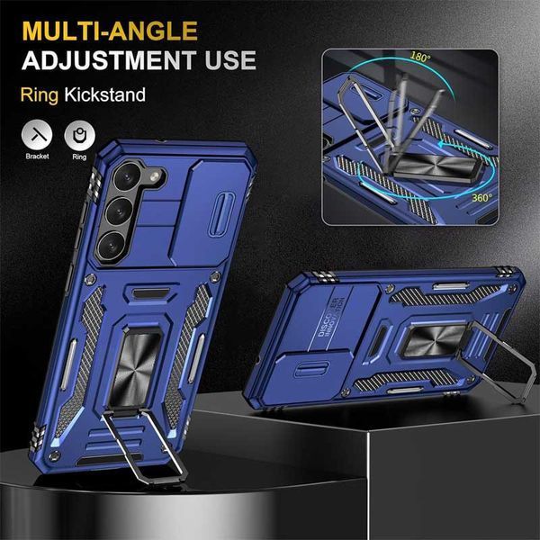 Ударостійкий чохол Camshield Army Ring для Samsung Galaxy S21+ Navy Blue 777-05058 фото