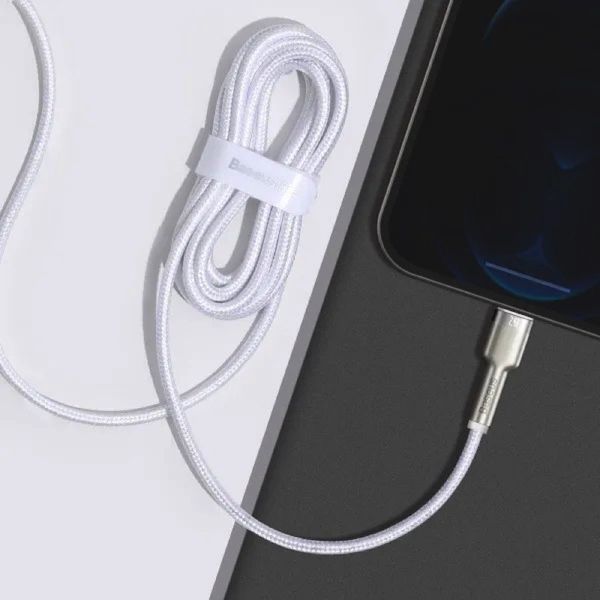 Кабель Baseus Cafule Series Metal Data Cable USB to IP 2.4A 1m White CALJK-A02 фото