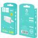Сетевое зарядное устройство Denmen DC01V + кабель microUSB USB 2.4A Белый 209-00079 фото 2