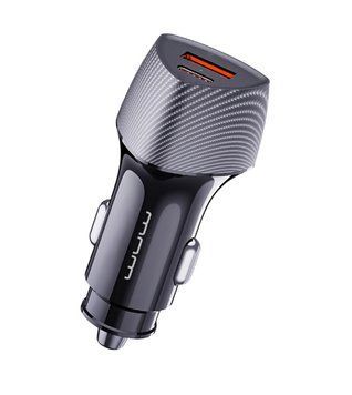 Автомобільний зарядний пристрій WUW-C206 PD20W+QC3.0 Grey 6972573333394 фото