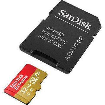 Карта памяти microSDHC (UHS-1 U3) SanDisk Extreme Action A1 32Gb Class 10 V30 (R100Mb/s, W60Mb/s) (adapter SD) SDSQXAF-032G-GN6AA фото