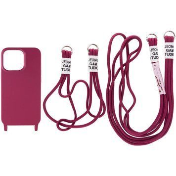 Чехол TPU two straps California для iPhone 12 Pro / 12 Rose Red 208-05622 фото
