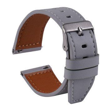 Ремінець Универс 22mm Leather strap with straight tip для Samsung/Amazfit/Huawei Light Grey 212-02739 фото
