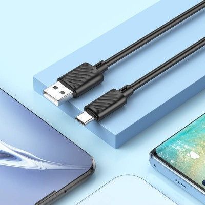 Кабель HOCO X88 Gratified charging data cable for Type-C Black 6931474783349 фото