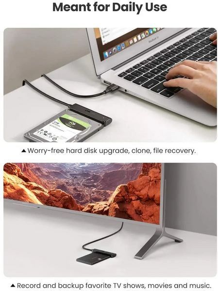 Наружный карман для накопителя UGREEN CM321 USB-A to 2.5-Inch SATA Converter 50cm (UGR-70609) UGR-70609 фото