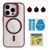 Чохол TPU+PC+Metal Stand Case with MagSafe and Camera Lenses для iPhone 16 Pro Max Plum 214-03749 фото