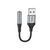 Аудиокабель HOCO LS36 USB-A to 3.5mm female, nylon braid, 0,12m, Black 6942007608879 фото