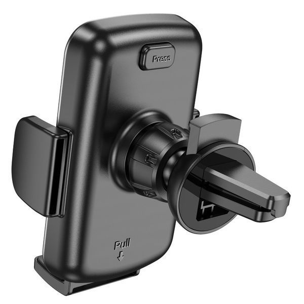 Автодержатель для телефона HOCO CA94 Polaris push-type air outlet car holder Black 6931474758507 фото
