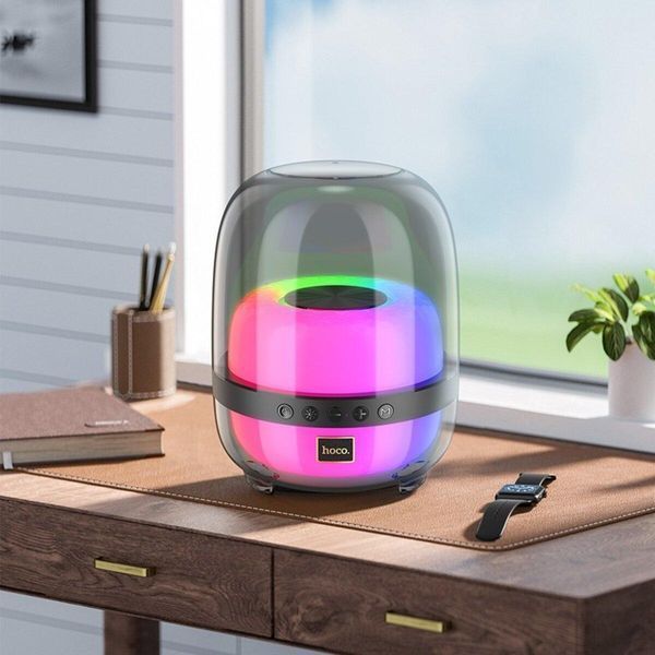 Портативная колонка HOCO BS58 Crystal colorful luminous BT speaker Magic Black Night 656-01683 фото
