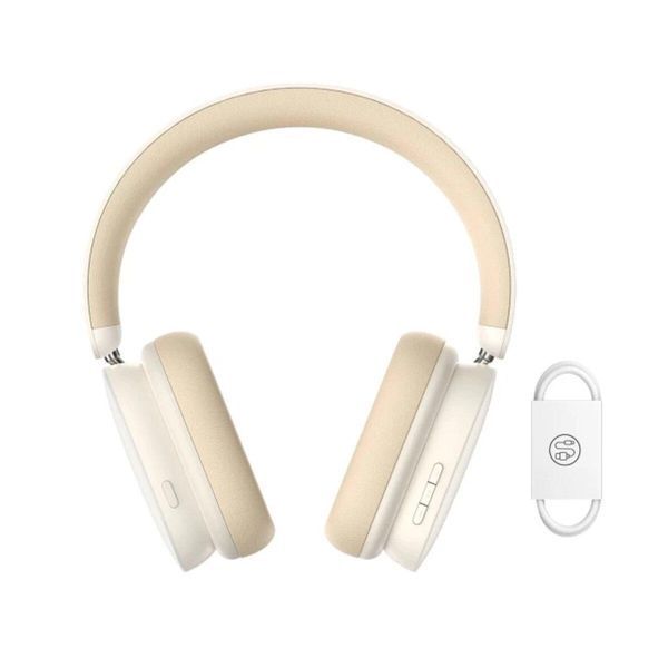 Наушники Baseus Bowie H1 Noise-Cancelling Wireless Headphones Rice White 656-00855 фото