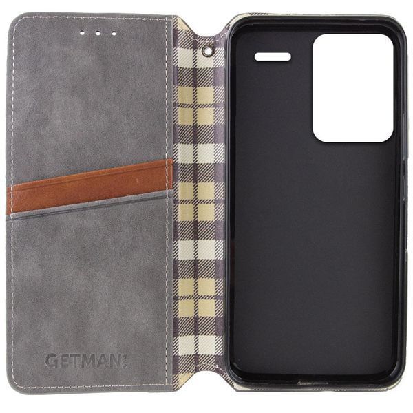 Шкіряний чохол-книжка GETMAN Cubic для Xiaomi Redmi Note 13 Pro+ Сірий 555-01744 фото