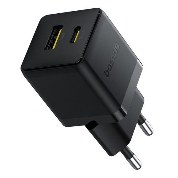 Мережевий зарядник пристрій Baseus Palm Fast Charger C+U 30W EU Cluster Black 656-01406 фото