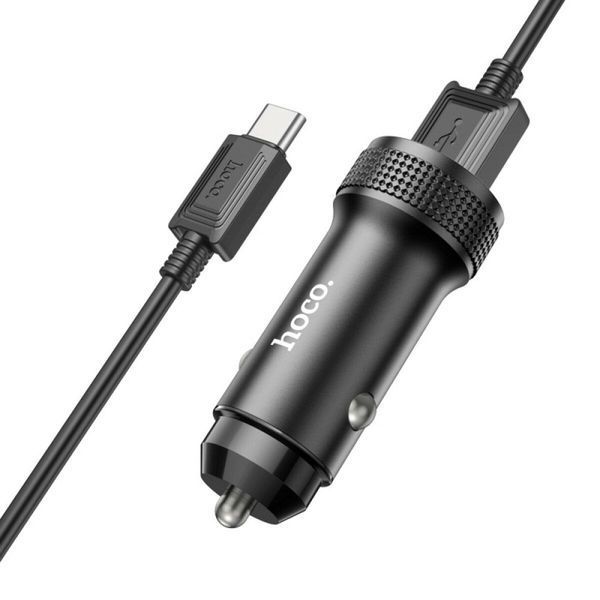Автомобильное зарядное устройство HOCO Z49A Level single port QC3.0 18W (Type-C) Black 656-00362 фото