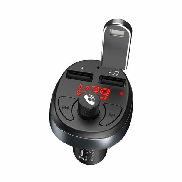 Автомобільний зарядний пристрій з FM-модулятором HOCO E41 In-car audio wireless FM transmitter Black 656-00579 фото
