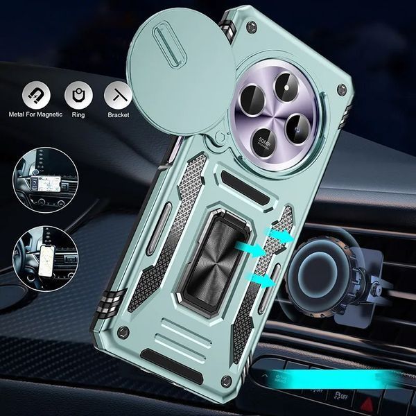 Ударостійкий чохол Camshield Army Ring для Xiaomi Redmi 14C / A4 / Poco C75 Light Green 777-04959 фото