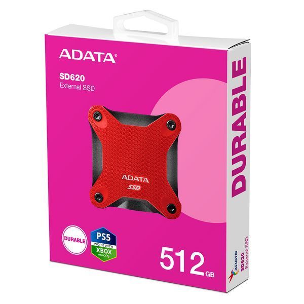 Портативный SSD ADATA SD620 512GB USB 3.2 520/460Mb/s Red SD620-512GCRD фото