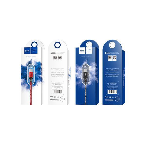 Кабель HOCO X14 USB to Type-C 3A, 1m, nylon, aluminum connectors, Black 6957531062868 фото