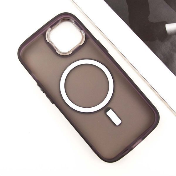 Чохол TPU+PC Lily with MagSafe для Apple iPhone 14 (6.1") Dark Purple 214-03603 фото