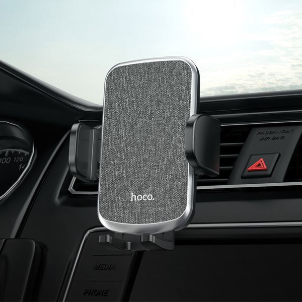 Автодержатель для телефона HOCO CA94 Polaris push-type air outlet car holder Black 6931474758507 фото