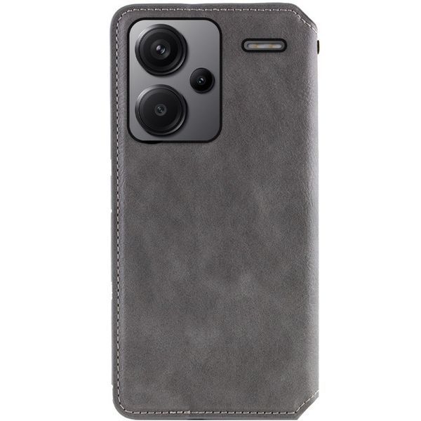 Шкіряний чохол-книжка GETMAN Cubic для Xiaomi Redmi Note 13 Pro+ Сірий 555-01744 фото