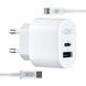 Комплект заряджання для iPhone XO L97 Type-C to Lightning Білий 209-00254 фото 1