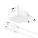 Сетевое зарядное устройство ACEFAST A73 mini PD20W GaN single USB-C charger set (C3-03) White 656-01279 фото 2