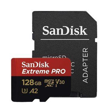 Карта памяти microSDXC (UHS-1 U3) SanDisk Extreme Pro A2 128Gb class 10 V30 (R200MB/s,W90MB/s) (adapter) SDSQXCD-128G-GN6MA фото