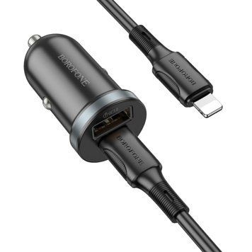Автомобильное зарядное устройство BOROFONE BZ22 Scenery dual-port PD30W+QC3.0 автомобильный зарядник (C to iP) 656-00307 фото
