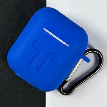 Силиконовый чехол с карабином для наушников AirPods 2 Blue 203-00445 фото