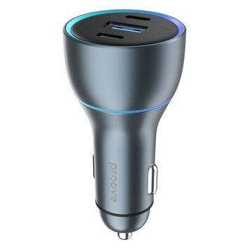 Автомобильное зарядное устройство Proove Super Charge 130W (2 Type-C + USB) metal gray 656-02609 фото