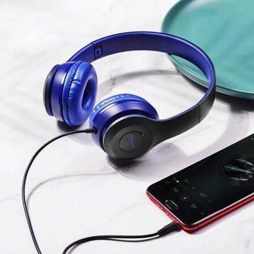 Навушники BOROFONE BO5 Star sound wired headphones Blue 656-01009 фото