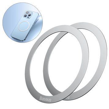 Пластина для магнитного держателя Baseus Halo Series Magnetic Metal Ring（2pcs/pack）Silver PCCH000012 фото