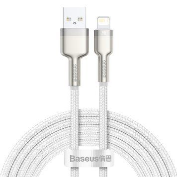 Кабель Baseus Cafule Series Metal Data Cable USB to IP 2.4A 2m White CALJK-B02 фото