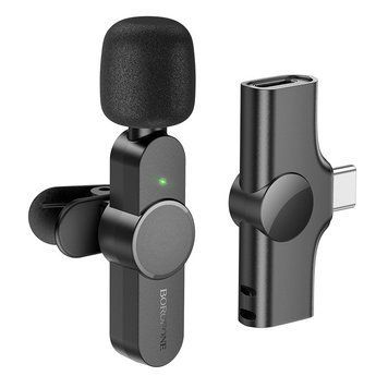 Беспроводная микрофонная система BOROFONE BFK12 Trophy lavalier (Type-C) Black 6941991106392 фото