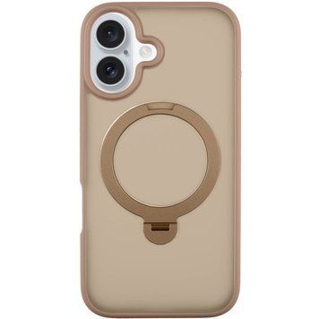 Чехол TPU+PC Metal Buttons with MagSafe Colorful HQ Ring для iPhone 16 (6.1") Rose Gold 555-00626 фото