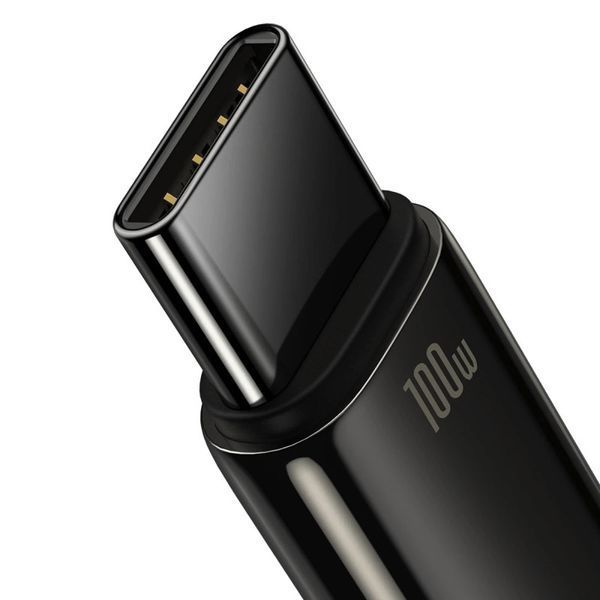Кабель Baseus Tungsten Gold Fast Charging Data Cable USB to Type-C 100W 1m Black CAWJ000001 фото