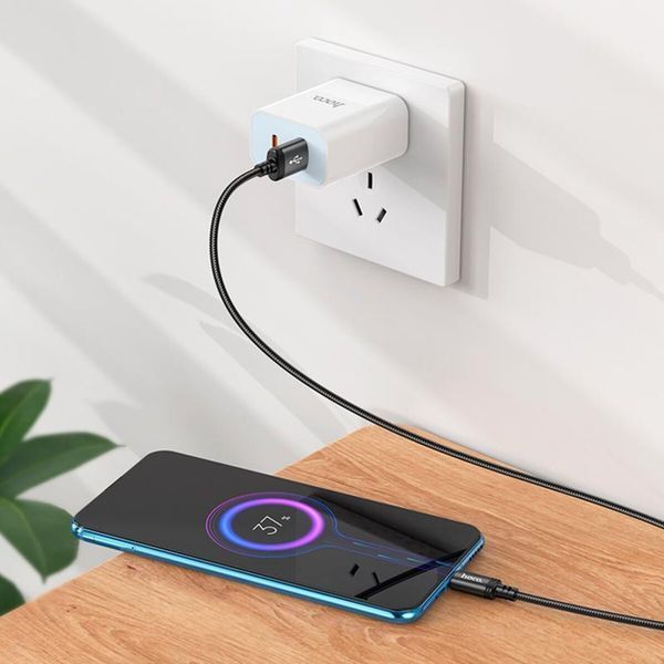 Кабель HOCO X89 Wind charging data cable Micro Black 6931474784346 фото
