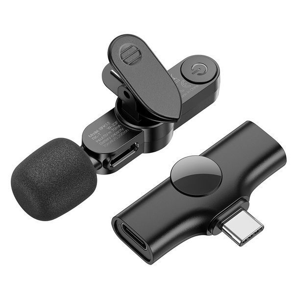 Беспроводная микрофонная система BOROFONE BFK12 Trophy lavalier (Type-C) Black 6941991106392 фото