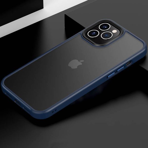 TPU+PC чохол Metal Buttons для Apple iPhone 12 Pro / 12 (6.1") Синій 777-08352 фото